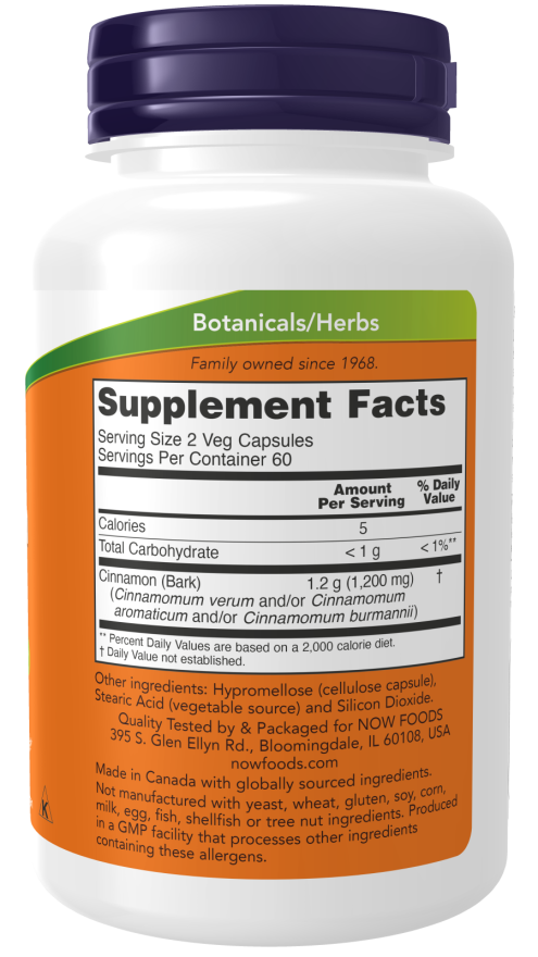 Now CINNAMON BARK 600MG 120 VCAPS