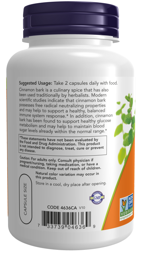 Now CINNAMON BARK 600MG 120 VCAPS