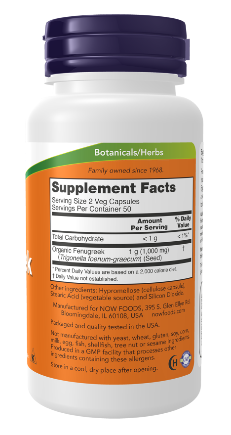 Now FENUGREEK 500mg 250 VCAPS