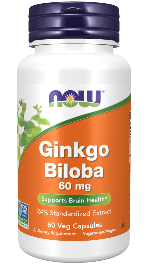 Now GINKGO BILOBA 60mg 60 VCAPS