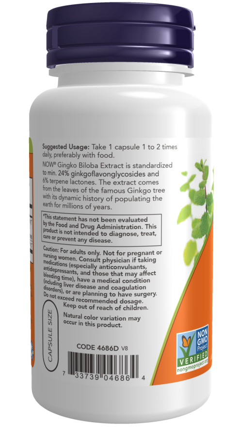 Now GINKGO BILOBA 60mg 240 VCAPS