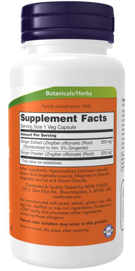 Now GINGER 5%/250MG EXT 90 VCAPS