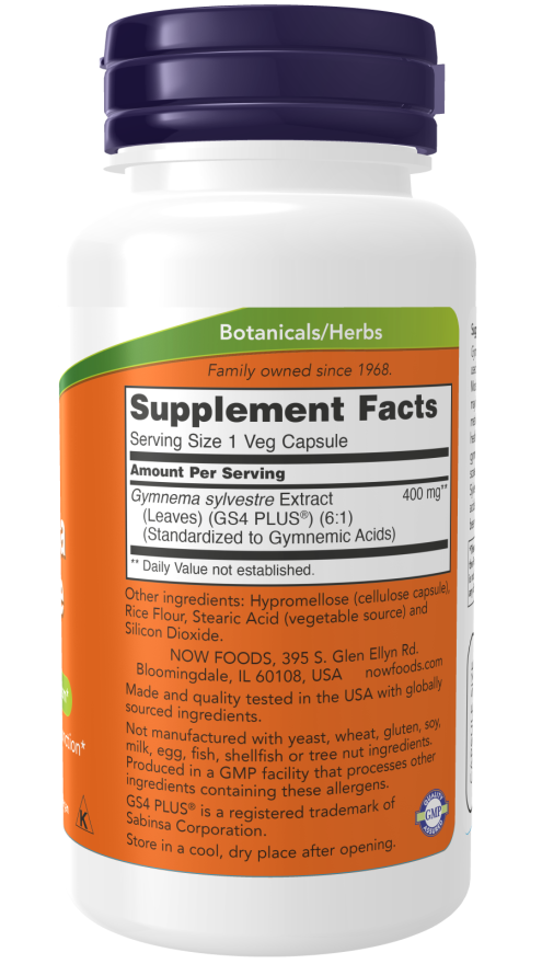 Now GYMNEMA SYLVESTRE 400mg 90 VCAPS