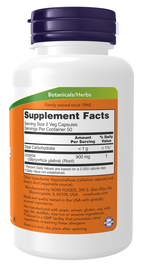 Now LICORICE ROOT 450mg 100 VCAPS