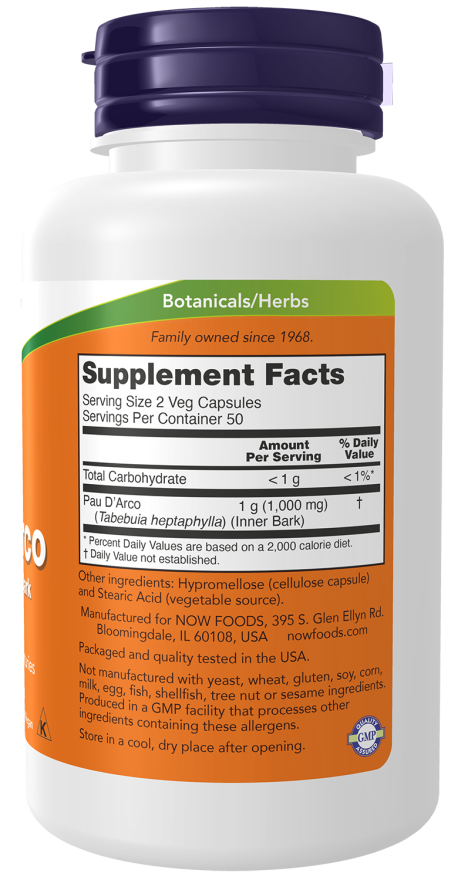 Now PAU D' ARCO 500mg 100 VCAPS