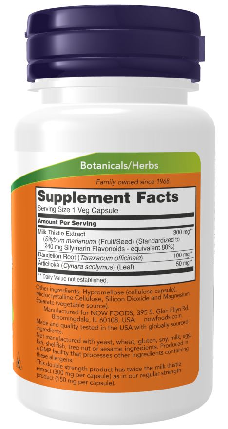 Now SILYMARIN MILK THISTLE 300mg 50 VCAPS