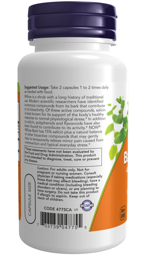 Now WILLOW BARK EXTRACT 400 mg 100 VCAPS
