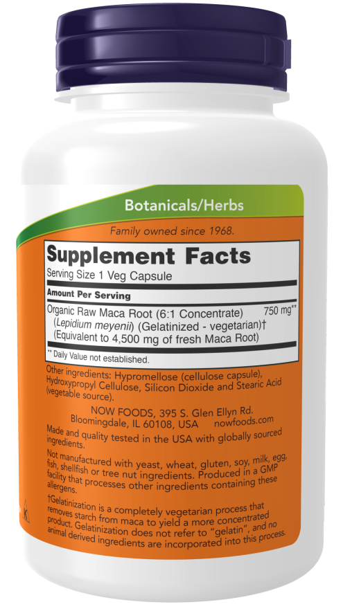 Now MACA 750 MG (6:1 CONC) 90 VCAPS