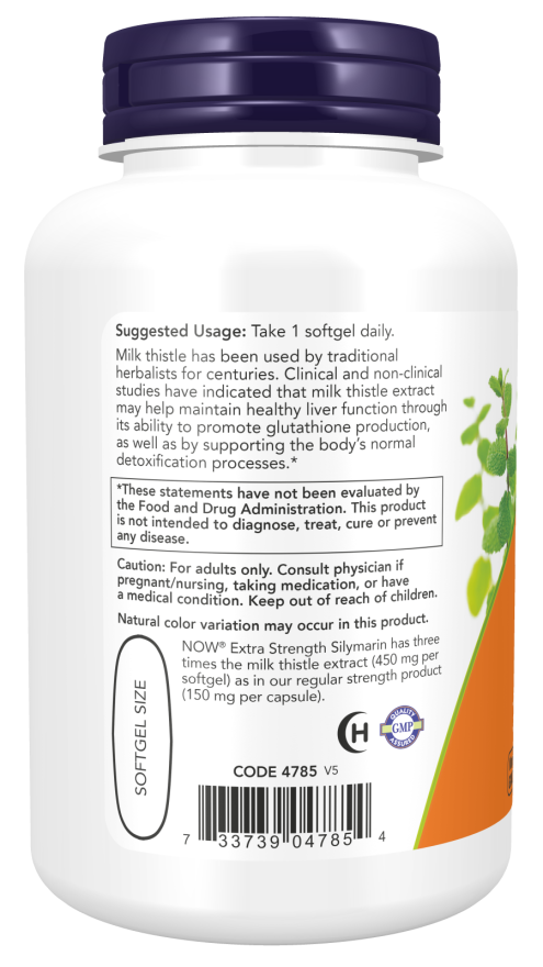 Now SILYMARIN MILK THISTLE 450mg 120 SGELS