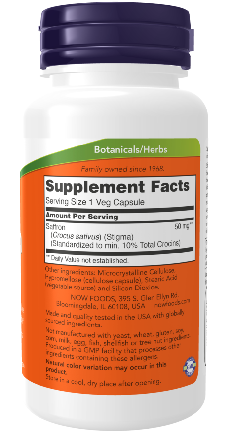 Now SAFFRON 50MG 60 VCAPS