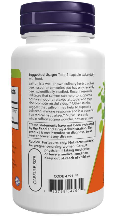 Now SAFFRON 50MG 60 VCAPS