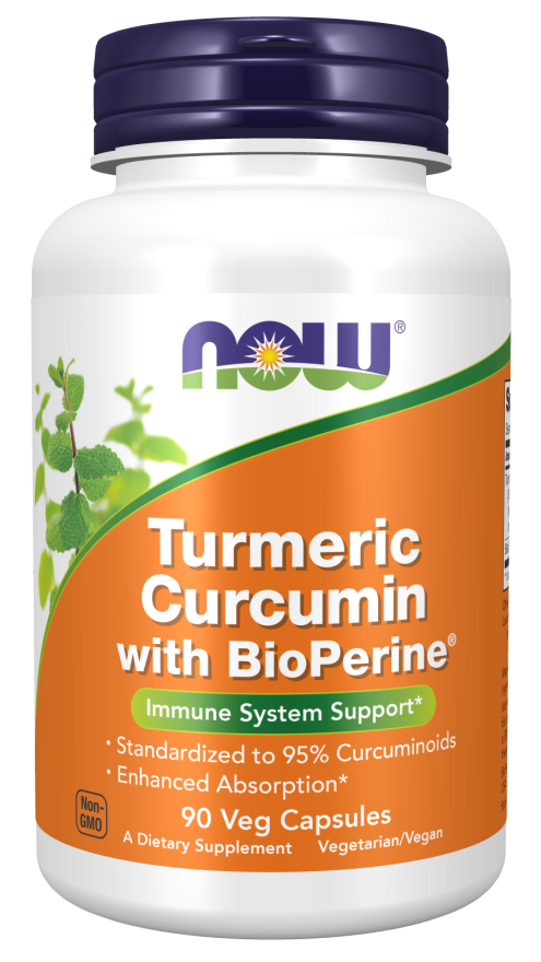 Now TURMERIC CURCUMIN + BIOPERINE 90 VCAPS