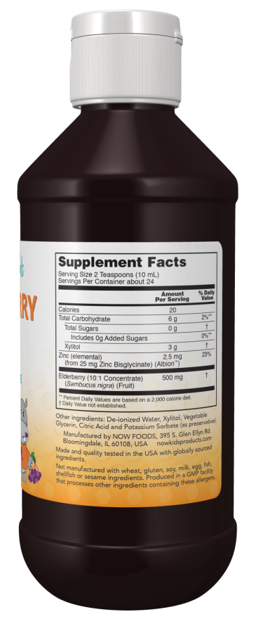 Now ELDERBERRY LIQUID FOR KIDS 8 FL OZ