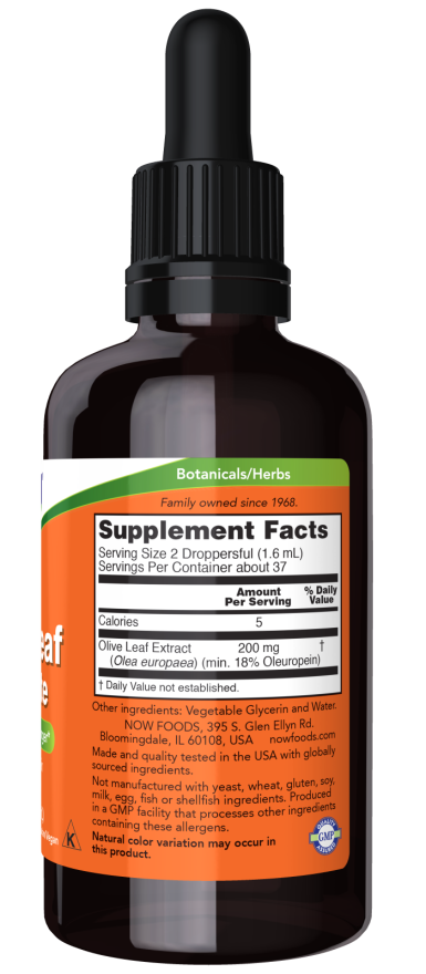 Now OLIVE LEAF 18% STD GLYCER 2 OZ