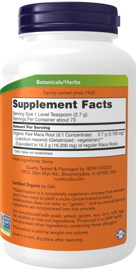 Now MACA 6:1 CONC POWDER ORG 7 OZ