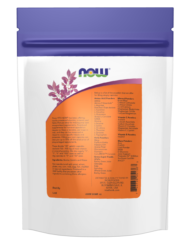 Now EMPTY GEL CAPS '00' 750 CAPS