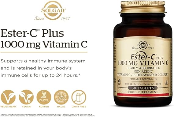 Solgar Ester-C® Plus 1000 mg Vitamin C Tablets (Ester-C® Ascorbate Complex) (CALIFORNIA ACCOUNTS ONLY) 90tablet