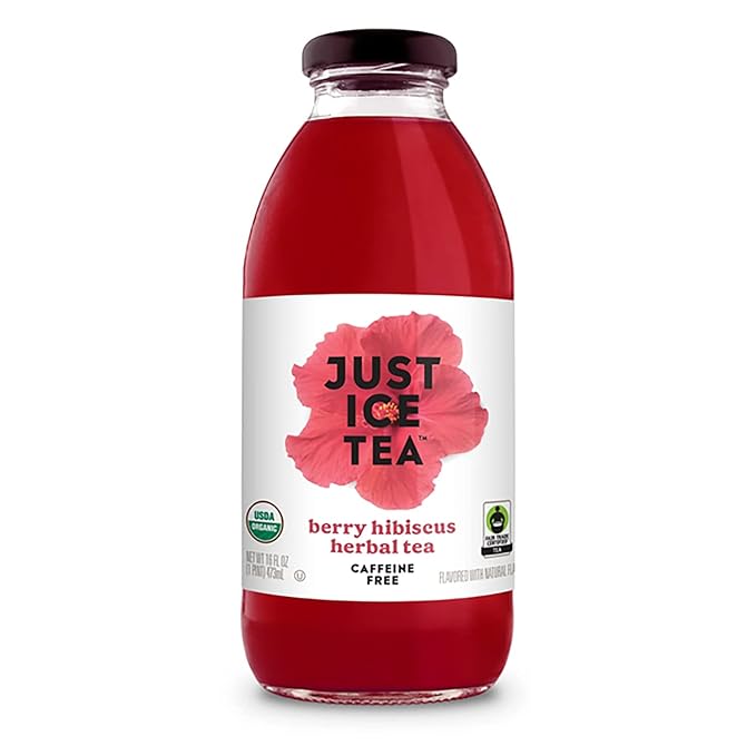 JUST ICE TEA Berry Hibiscus Herbal Tea 16 OZ
