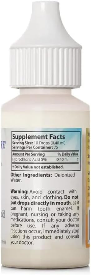 Dr. Clark Hydrochloric Acid Drops - Digestive Health, Hydrochloric Acid 5% Solution, Maintain Stomach Acidity, for Better Absorption and Assimilation, 1 Fl. Oz (30 ml)