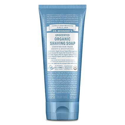 DR.BRONNER'S ORGANIC SHAVING SOAP UNSCENTED 7 FLOZ