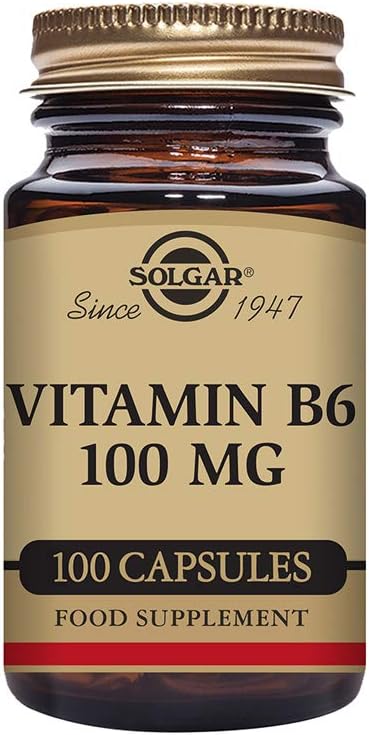 Cápsulas vegetales de vitamina B6 de Solgar 100 mg, 100 cápsulas vegetales