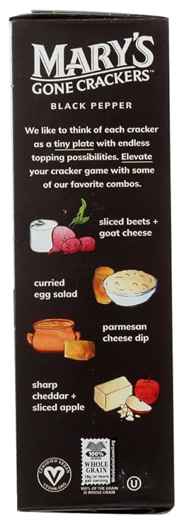 MARY`S GONE CRACKERS Black Pepper 6.5 OZ