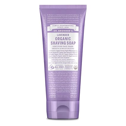 DR. BRONNER'S ORGANIC SHAVING SOAP LAVENDER 7 FLOZ