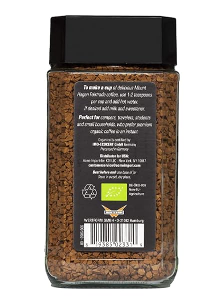 MOUNT HAGEN Coffee, Instant, Freeze Dried 3.5 OZ