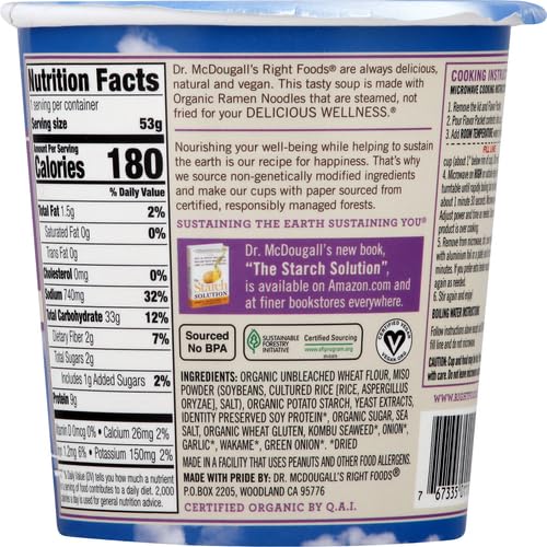 DR. MCDOUGALL`S Miso, Garlic Ginger w/ Noodles 1.9 OZ