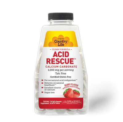 Country Life ACID RESCUE 220 CHEWABLE BERRY 220 Wafer