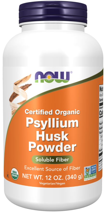 Now ORGANIC PSYLLIUM POWDER 12 OZ