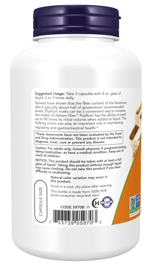 Now PSYLLIUM HUSK 500mg 500 VCAPS