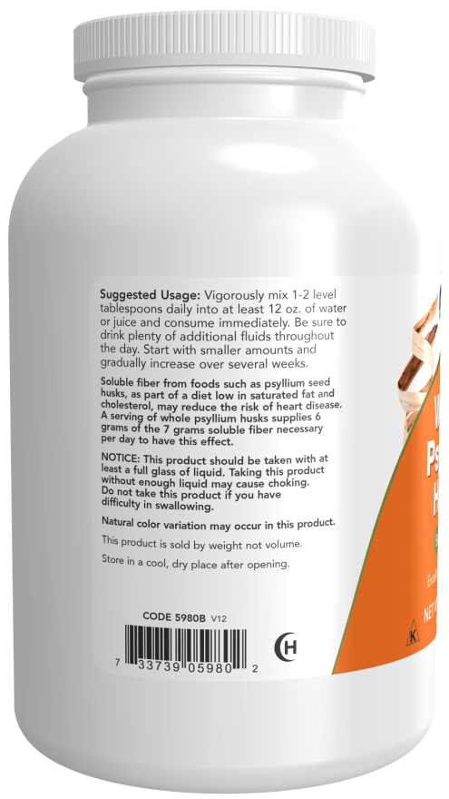 Now PSYLLIUM HUSK WHOLE 12 OZ