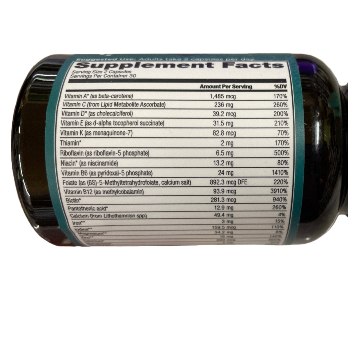 Ancient Nutrition Multivitamínico Fermentado para Hombres Vegano 60 Cápsulas