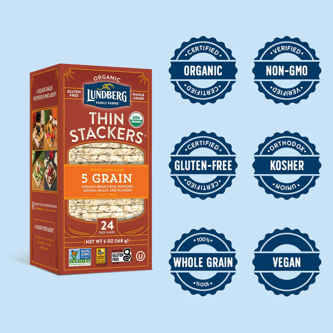 LUNGBERG 5GRAIN THIN STACKERS 6OZ