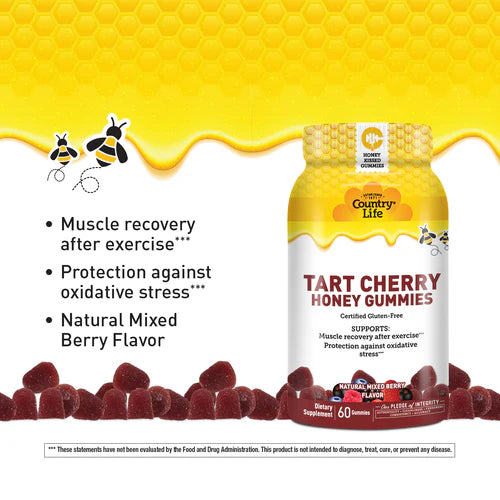Country Life TART CHERRY HONEY GUMMY 60 Gummy