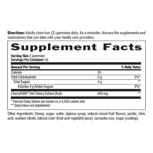 Country Life TART CHERRY HONEY GUMMY 60 Gummy