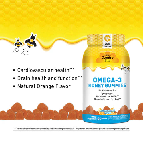 Country Life OMEGA-3 HONEY GUMMY 60 Gummy