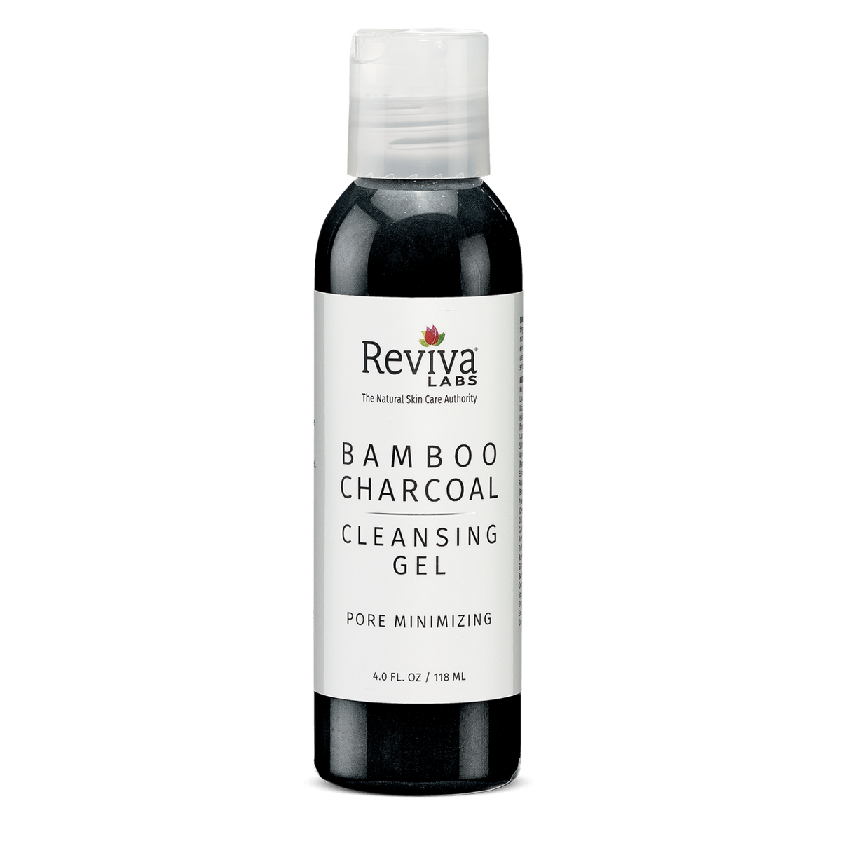 Gel limpiador minimizador de poros con carbón de bambú de Reviva Labs, 4 fl. oz.