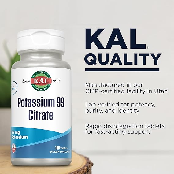 Kal Potassium 99 Citrate 100CT 99MG Tablet
