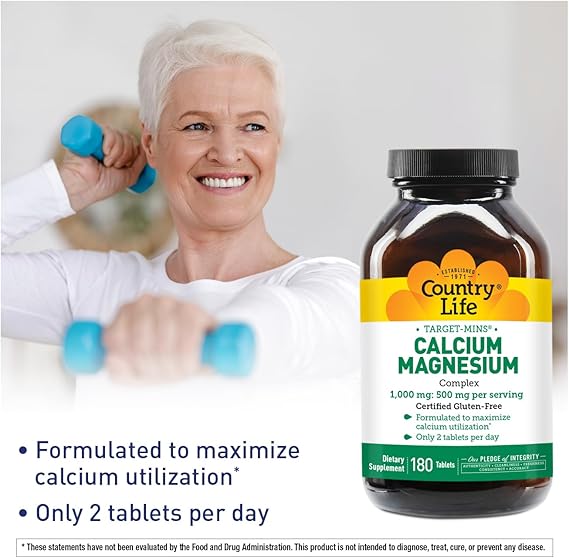 Country Life CALCIUM/MAGNESIUM 1000MG/500MG 180 Tablet