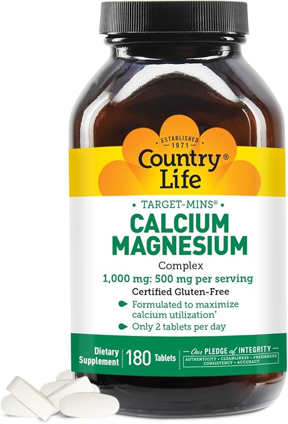 Country Life CALCIUM/MAGNESIUM 1000MG/500MG 180 Tablet