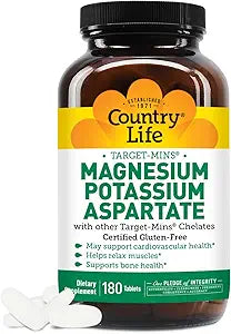 Country Life MAGNESIUM/POTASSIUM ASPARTATE 180 Tablet