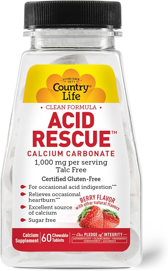 Country Life ACID RESCUE BERRY FLAVOR 60 Wafer