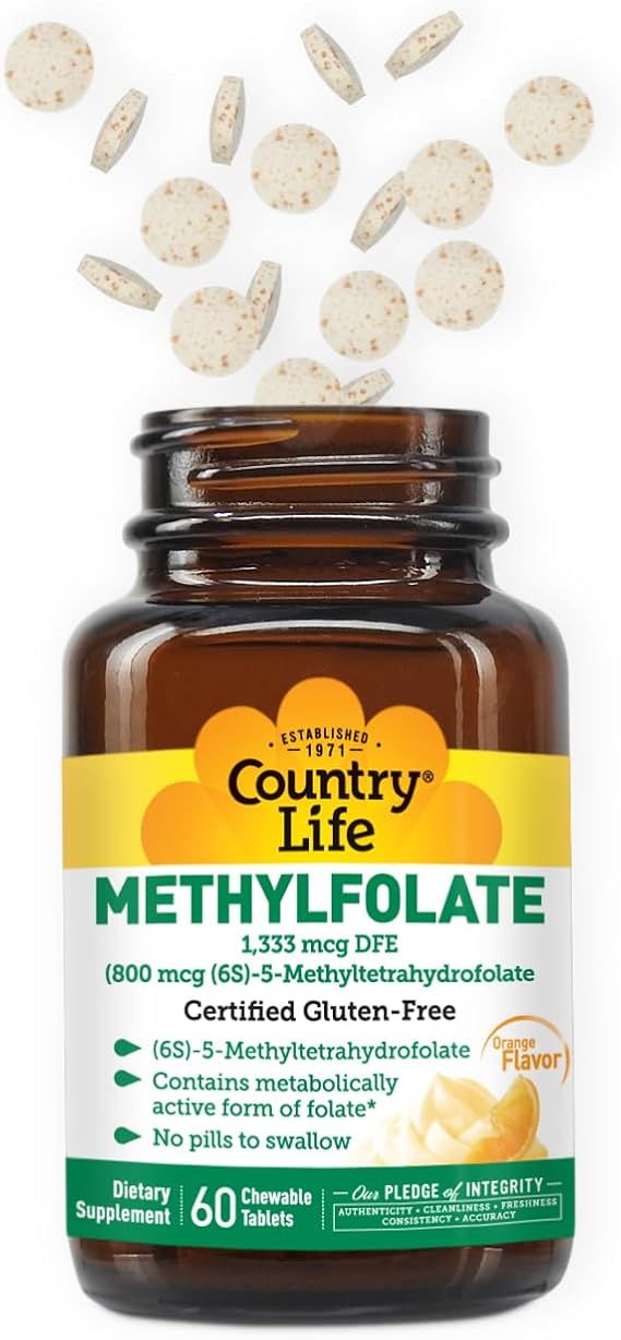 Country Life METHYL FOLATE 800MCG 60 Lozenge