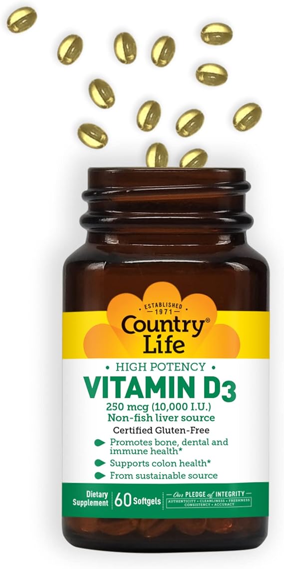Country Life VITAMIN D3 10,000IU 60 Softgel