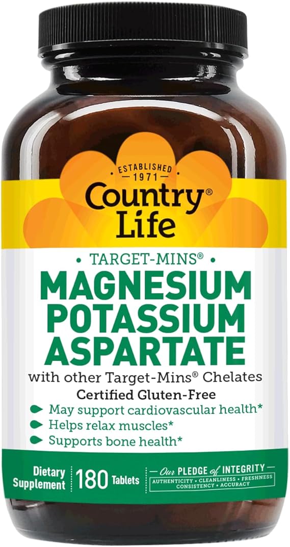 Country Life MAGNESIUM/POTASSIUM ASPARTATE 180 Tablet