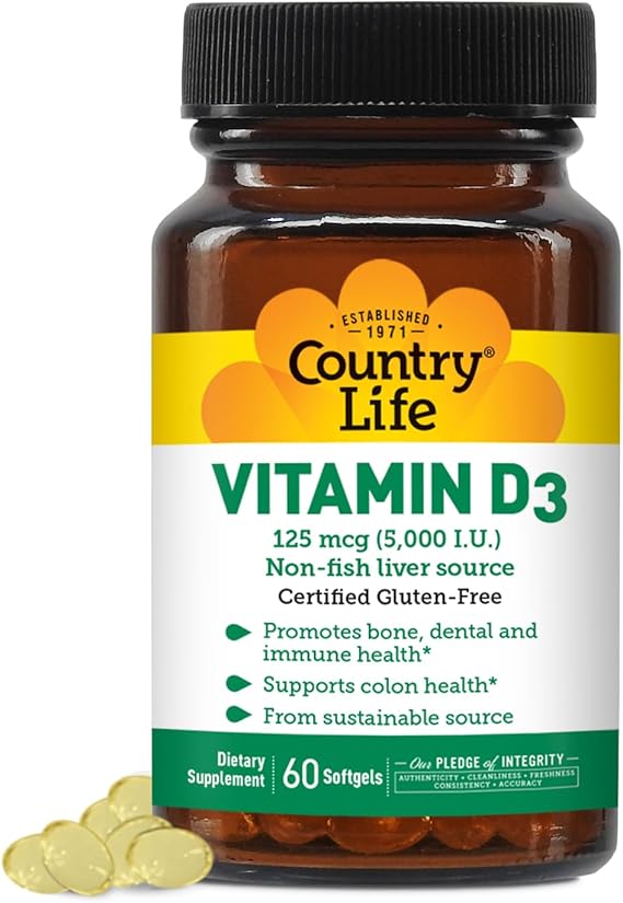 Country Life VITAMIN D3 5000IU 60 Softgel