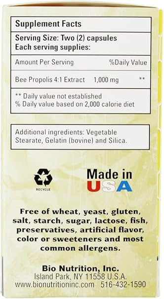Bio Nutrition Bee Propolis, Natural Defense Immune Support Supplement