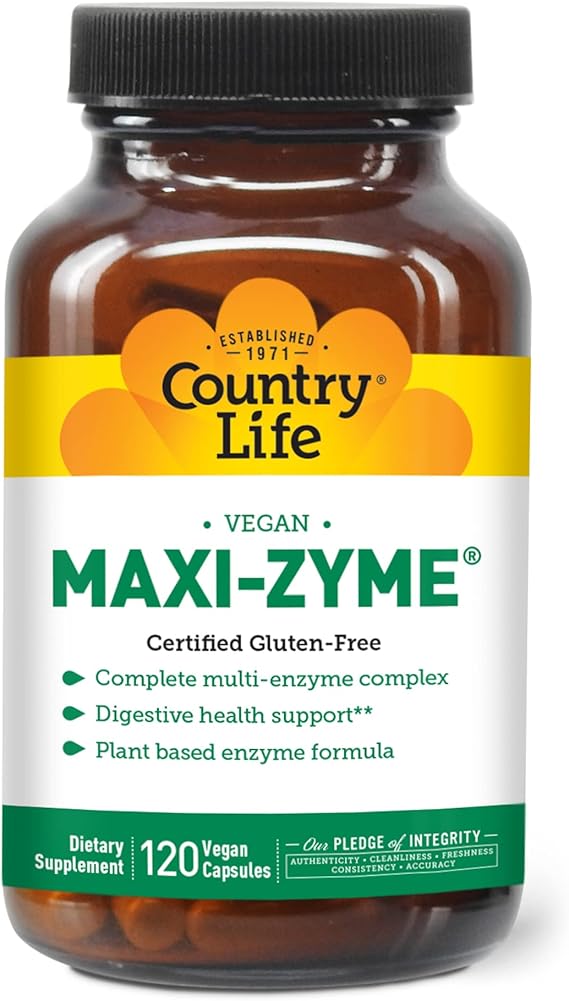 Country Life MAXI-ZYME DIGESTIVE ENZYME 120 Vegicaps